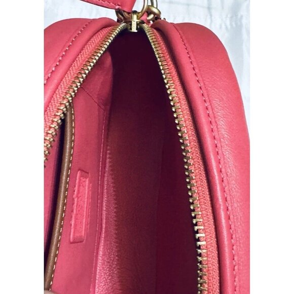 Coach Small Camera Bag Leather Crossbody Purse Quilted Pink - Picture 14 of 15